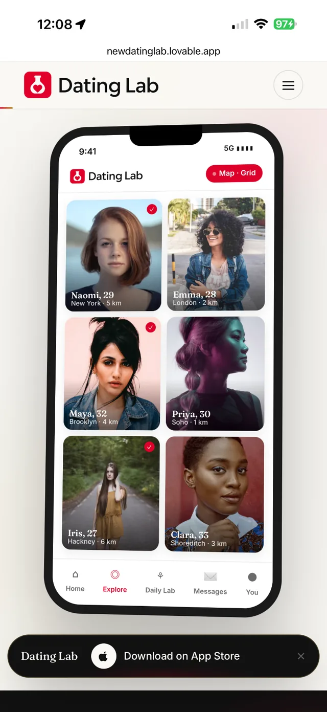 DatingLab. Live dating site on Dating Partners.